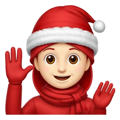 DUENDE NAVIDEÑO SONRIENDO CON MANOS ARRIBA ANIMANDO sticker