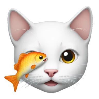 cat with fish sticker
