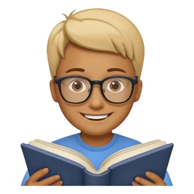 person reading a book story time emoji sticker