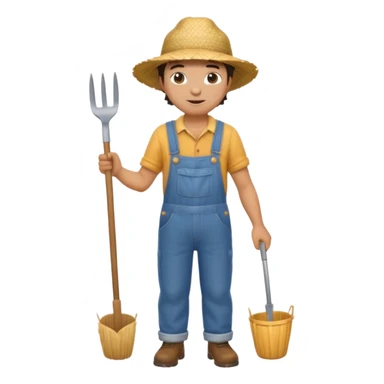 High resolution of  full body farmer sticker