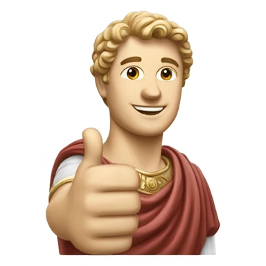 Ofice man with thumbs up as a roman statue sticker