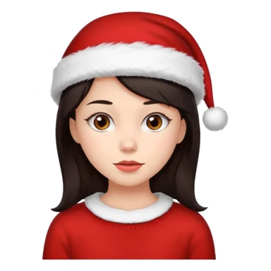 girl with dark hair in christmas clothes sticker