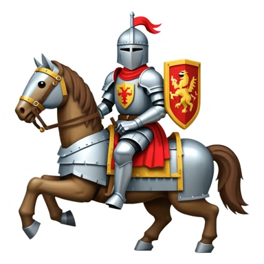 retro 8-bit knight on armored warhorse sticker