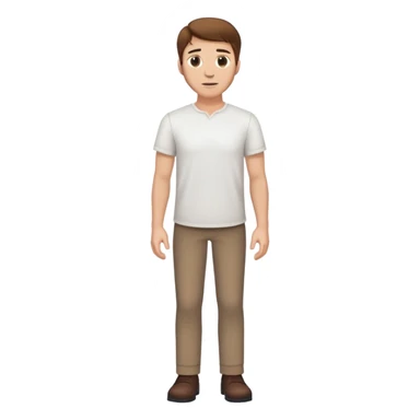White Man standing with brown hair and white shirt full body sticker
