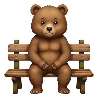 bear sitting on a bench sticker