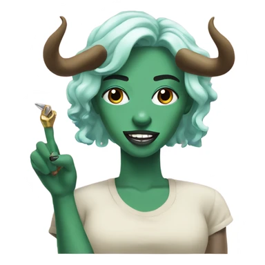 taurus with baddie nails sticker