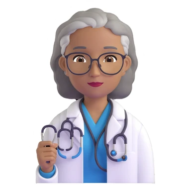 mature 60 year old doctor with stethoscope, gray hair, medium-dark tan skin tone, cinnamon skin, professional looking but not elderly sticker