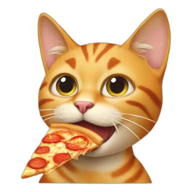 cat eating a pizzza sticker