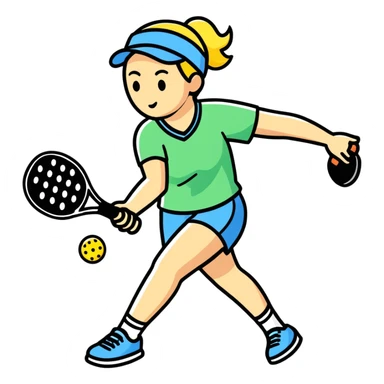 Pickleball female player sticker