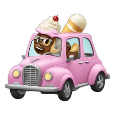 driving with ice cream sticker