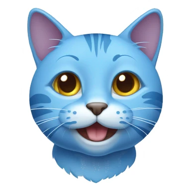BLUE SMILING CAT E 2D sticker