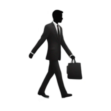 suit silhouette man walking sticker
