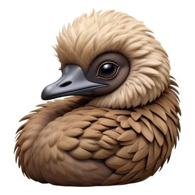 Meme-Worthy Cute Sleeping Emu Portrait Emoji, Head resting peacefully with a contented smile, showcasing a tall, graceful build and a luxuriously soft brown plumage, eyes shut in a serene, restful nap, Simplified yet hilariously adorable features, highly detailed, glowing with a soft, drowsy light, high shine, relaxed and utterly lovable, stylized with an air of playful laziness, bright and heartwarming, soft glowing outline, capturing the essence of a comically sleepy emu, so meme‐worthy it feels like it could instantly become the next viral sensation of adorable slumber! sticker