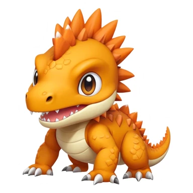 Cute Baby Chibi Agumon-Tyrantrum-Tyrunt-hybrid (full body) sticker