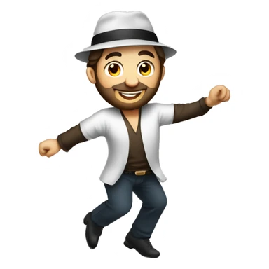 Jewish man disco dancing wearing yarmulka sticker