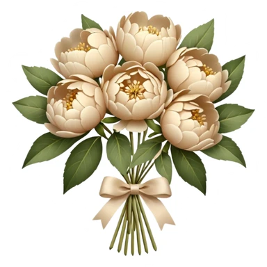 beige peonies bouquet sticker