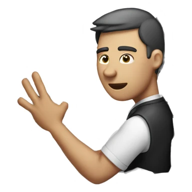 Man holdng cracked wall sticker