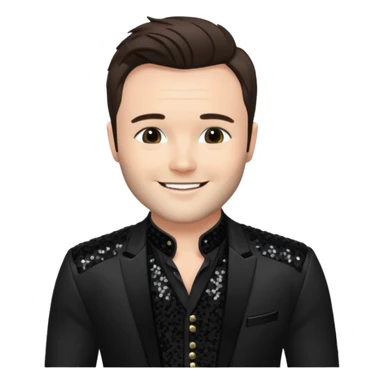 Shane Filan from Westlife with black sequin outfit sticker