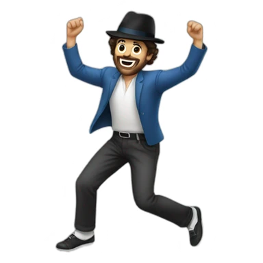 Jewish man disco dancing wearing kippah sticker