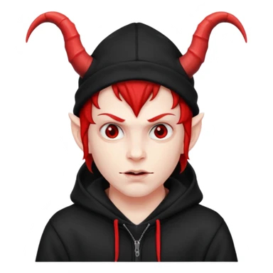devil with hoodie and hat sticker