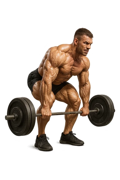 bodybuilder che fa stacco con bilanciere sticker