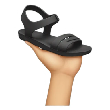 hand holding sandal sticker