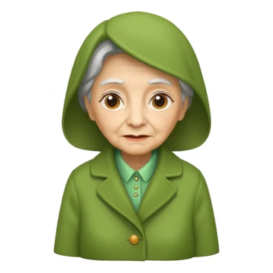 green coat old woman sticker