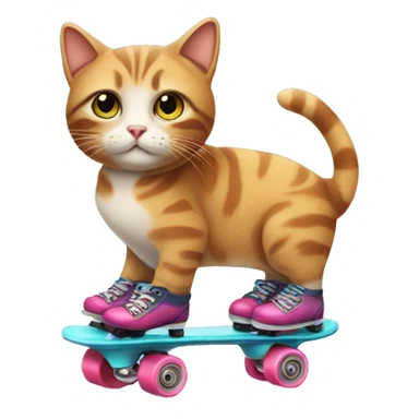 Cat wearing roller skate sticker