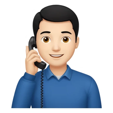 BLACK HAIR LIGHT SKIN MAN talking with her phone sticker