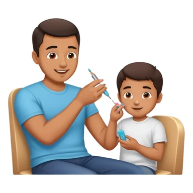 Dad and son getting their nails painted sticker