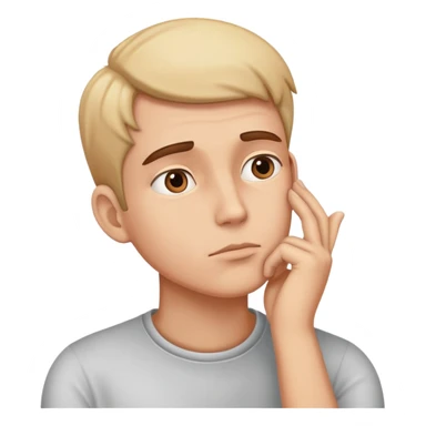 person thinking deeply with hand on chin sticker