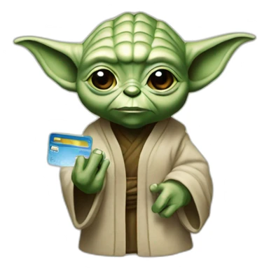 Yoda with Bank card sticker