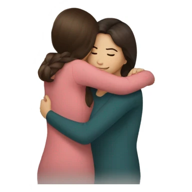 two brunette girls hugging  sticker