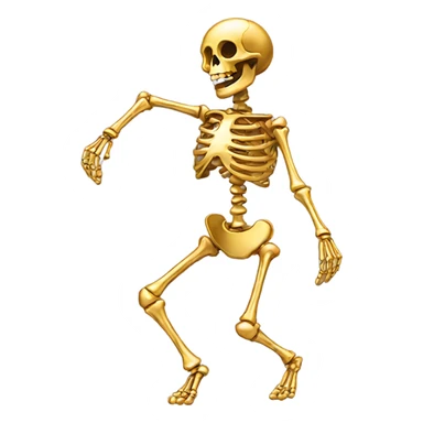 golden skeleton dancing sticker
