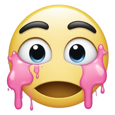 Smile crying with pink tears  sticker