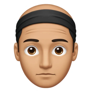 necesito la cara de un hombre con una vincha de color negro en la frente. la vincha tiene que ser angosta y tiene que estar en la frente del hombre, arriba de los ojos y abajo del pelo. sticker