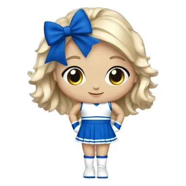 Blue and white cheerleader sticker