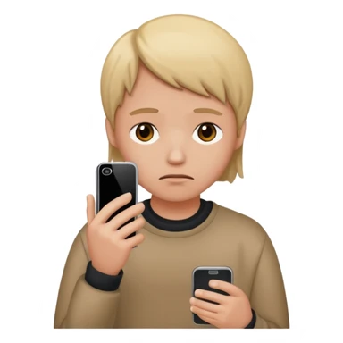 An face with mobile sad sticker