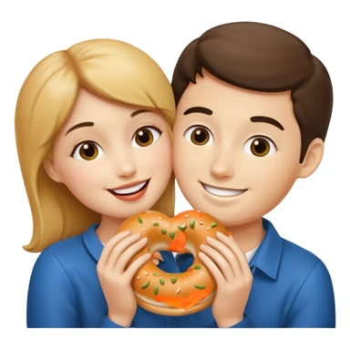 Kiss person with bagel  sticker