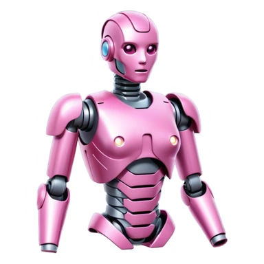 pink robotic cybernatic ltorsoeg sticker