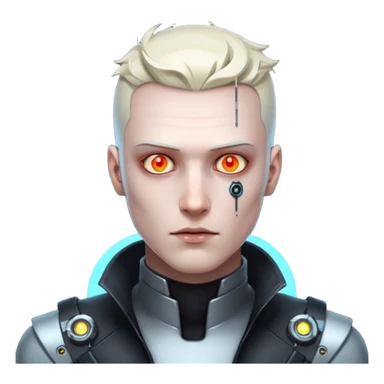 Cyberpunk man head sticker