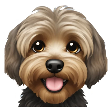 Yorkipoo with black and brown hair  sticker