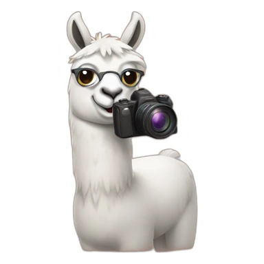 llama with a camera sticker