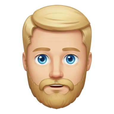 blond man with beard and eyes squinting sticker