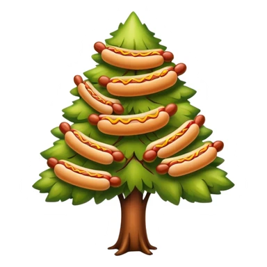 Tree with hotdogs  sticker