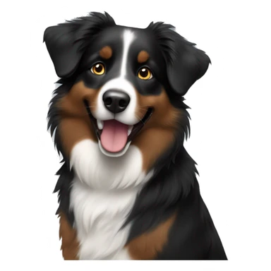 Black female australian shepherd  sticker