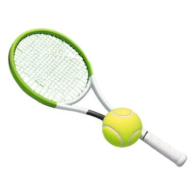 A tennis racket and a ball placed on the ground, with a tennis court in the background. The court lines and net are visible, emphasizing the structure and focus of the sport, creating a dynamic and energetic vibe. sticker