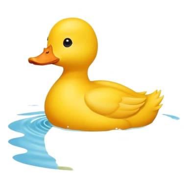 Yellow duck swimming in a lake sticker