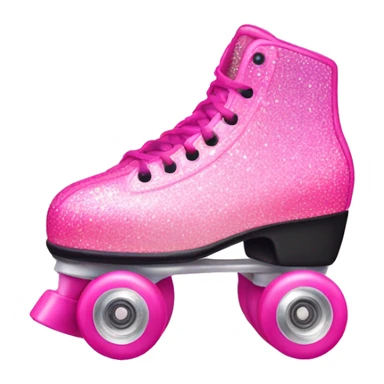 Pink ombre roller skate with glitter  sticker
