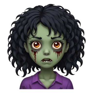 girl, zombie, black hair, medium long,...
girl  zombie, black hair, medium long curly, emo, shaggy, dark, spooky, creepy expression emoji created using Al. Copy and paste Boy, zombie, black hair, medium long, emo, shaggy, dark, spooky, creepy expression emoji to use or share on Discord and Slack. sticker